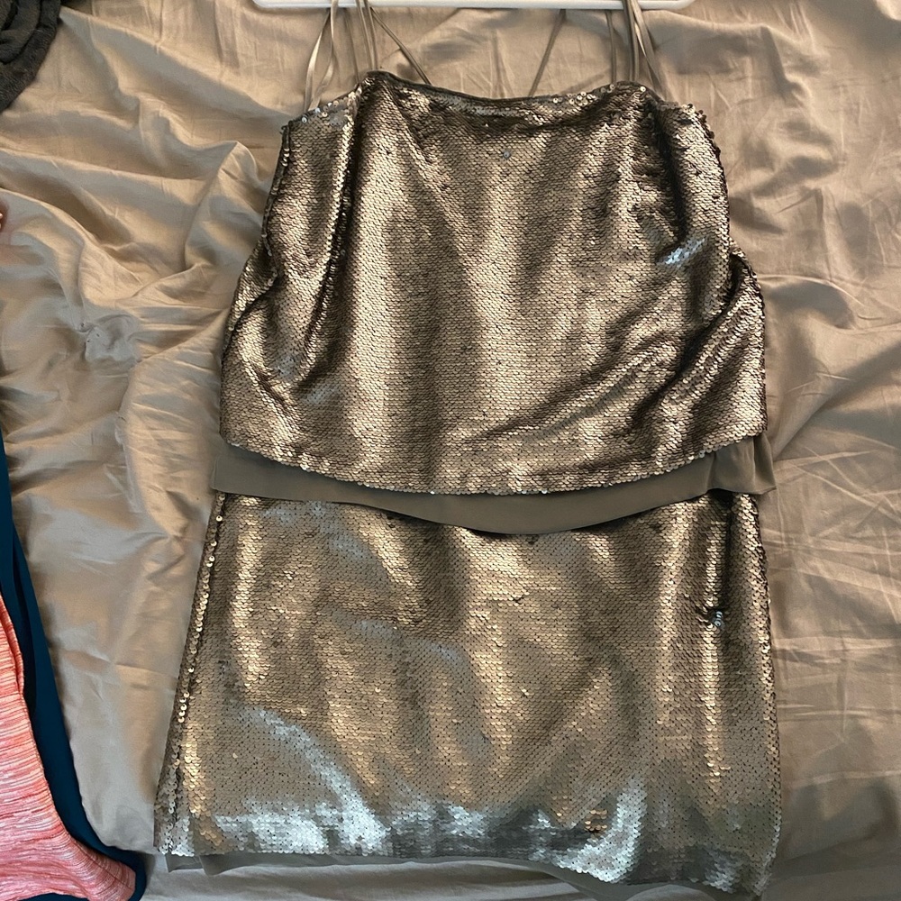 Multi tier sequin gunmetal dress!!